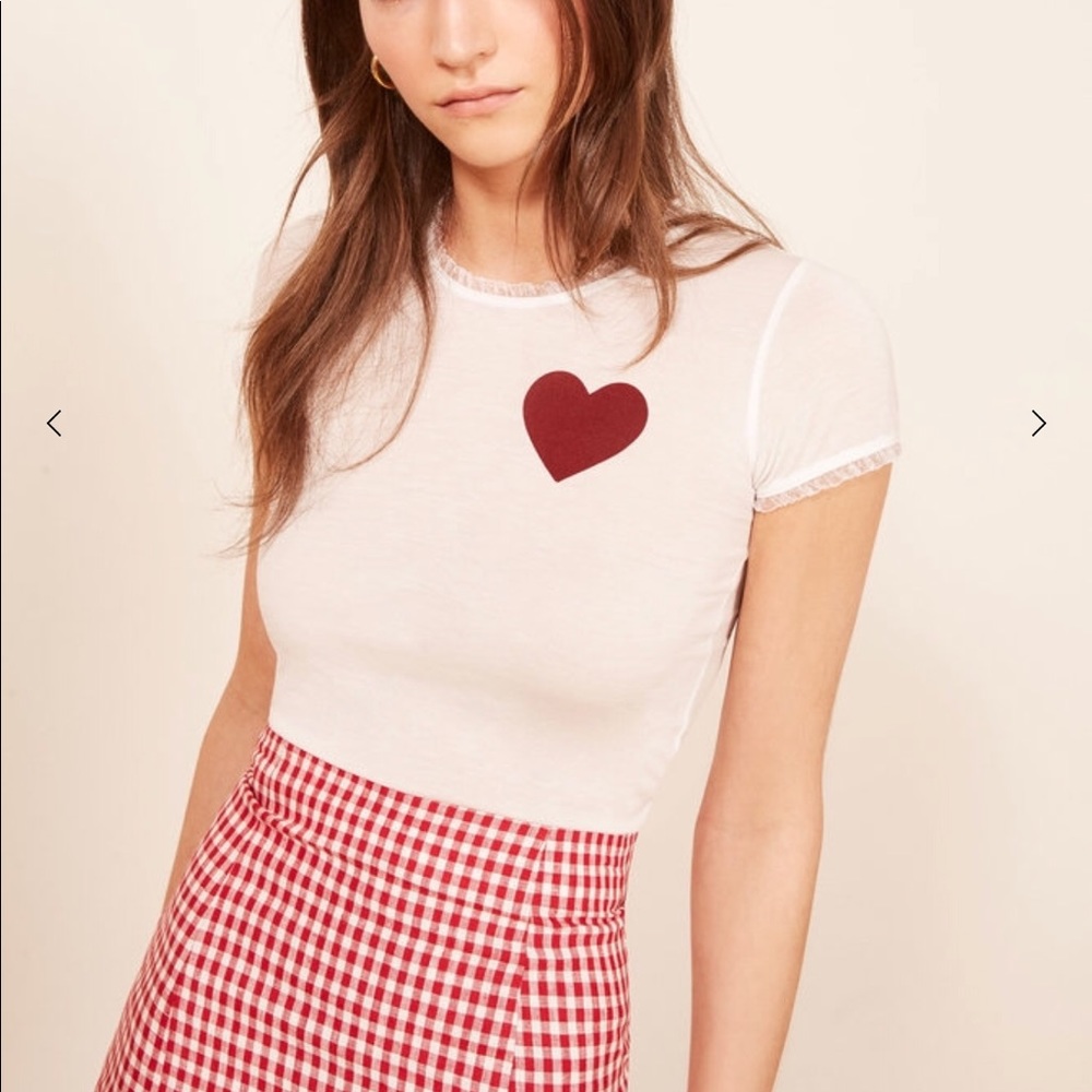 New W/ Tags Reformation Heart Tee sz Small